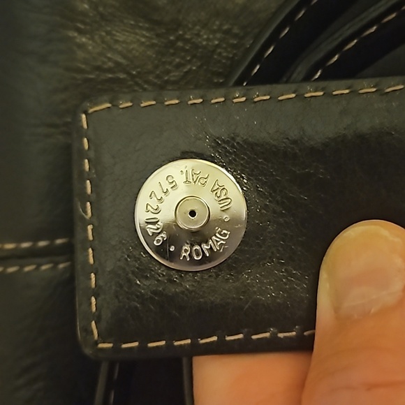 VTG FOSSIL Y2k Black Leather Shoulder Bag - Picture 10 of 10